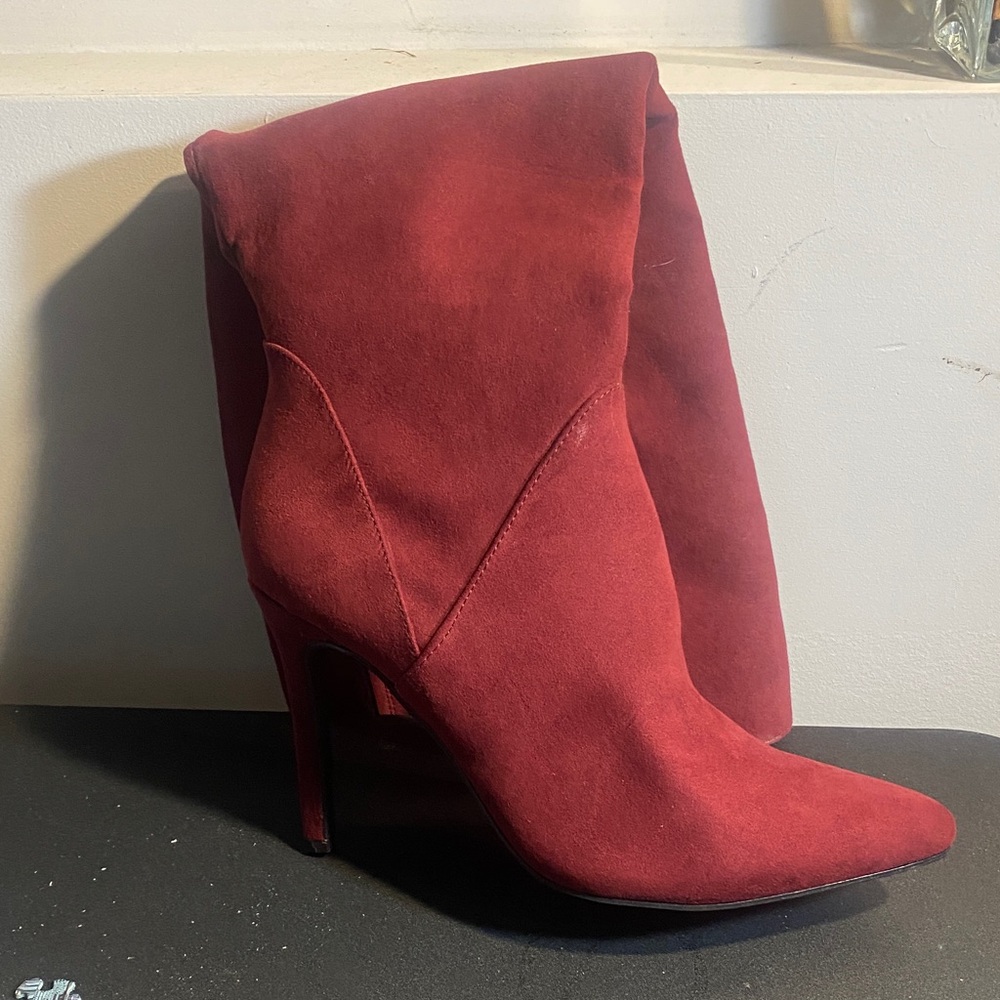 Rouge! Chic Burgundy Heeled Boots